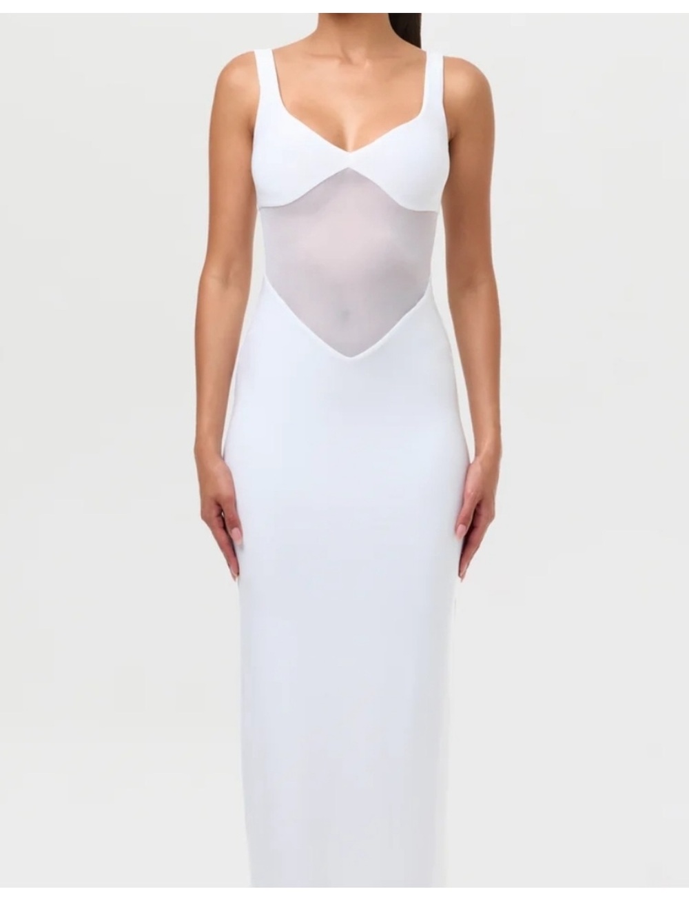 NWOT Naked Wardrobe Elegant
White Maxi Dress  size XL